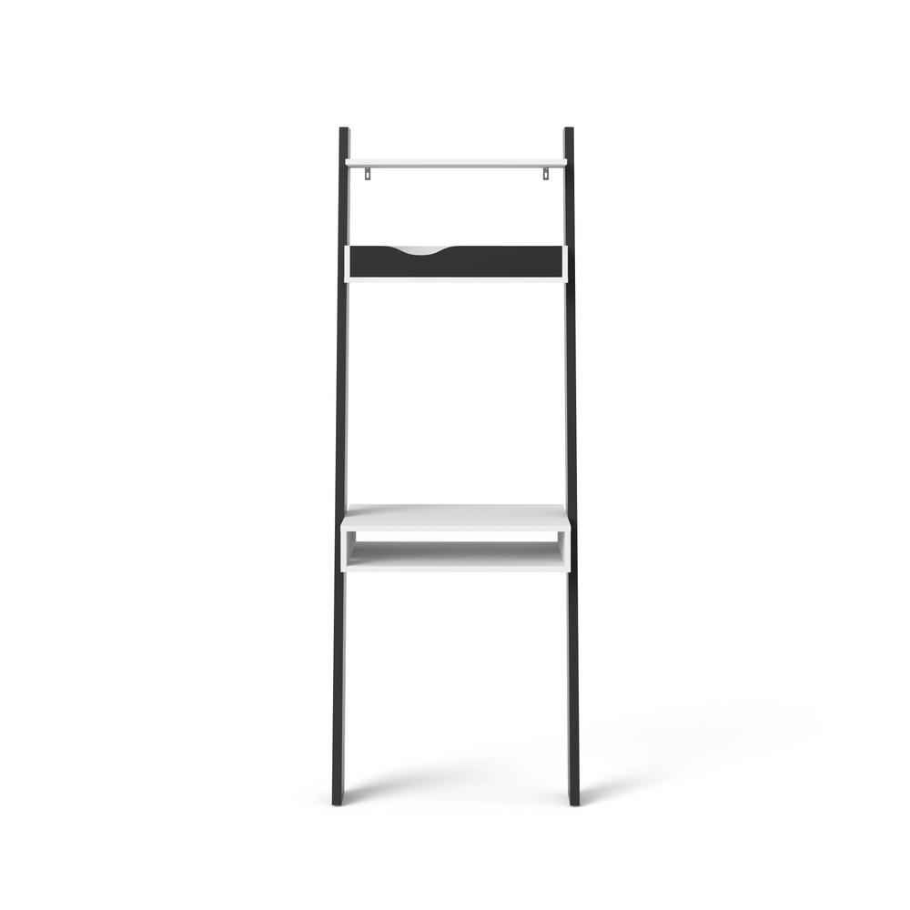 Tvilum Diana White Black Matte Leaning Bookcase Desk