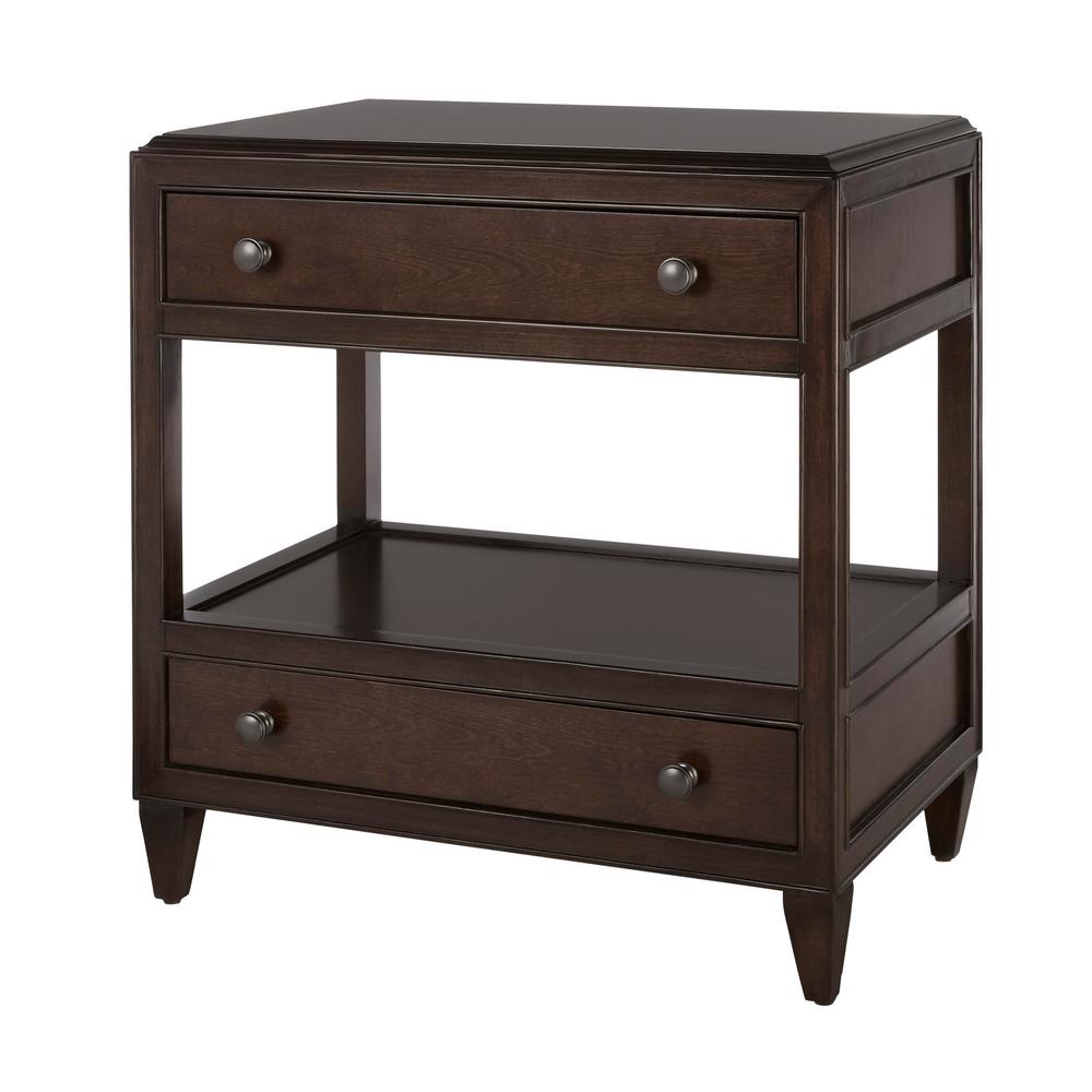 Photo 1 of Bonterra 2-Drawer Chocolate Nightstand (32.5 in. W x 21.65 in. D x 30.25 in. H)