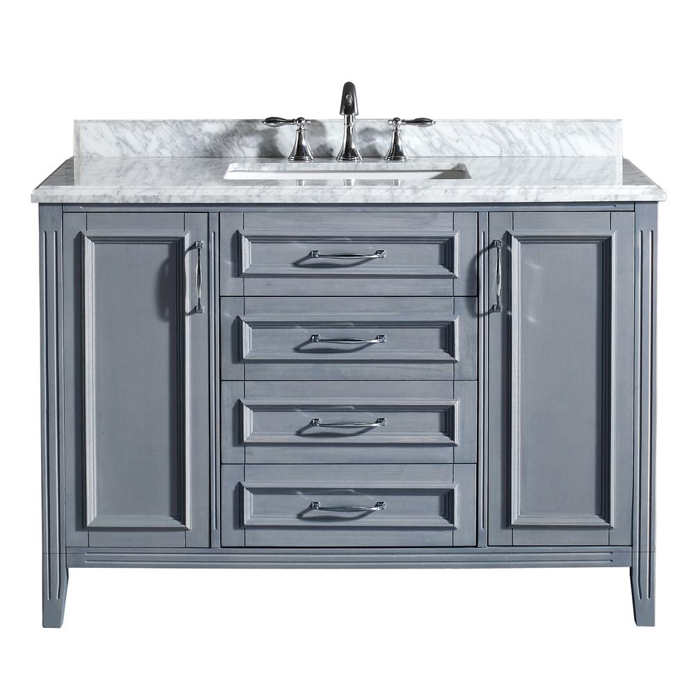Ove Decors Single Sink Gray Bathroom Vanities Bath The Vanity In Gray With Marble Top Carrara White