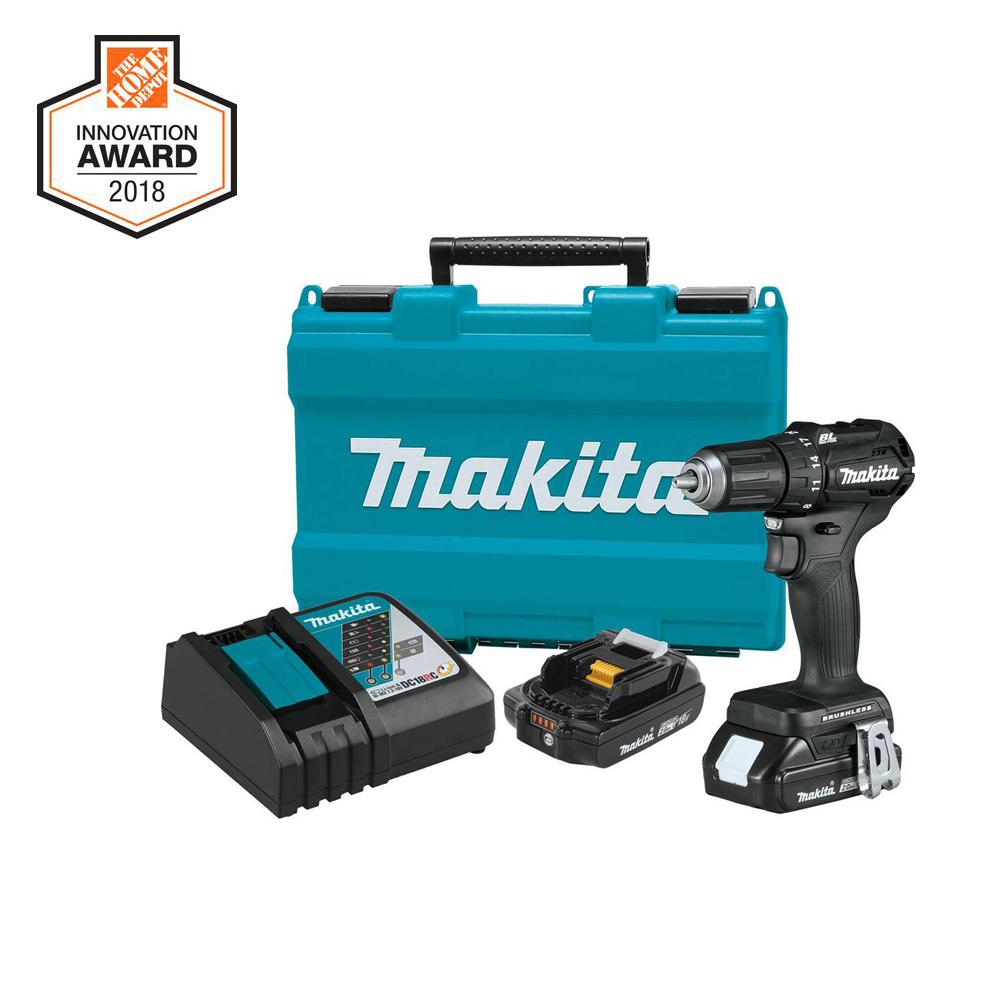 Makita 18-Volt 2.0Ah LXT Lithium-Ion Sub-Compact Brushless Cordless 1/2 ...