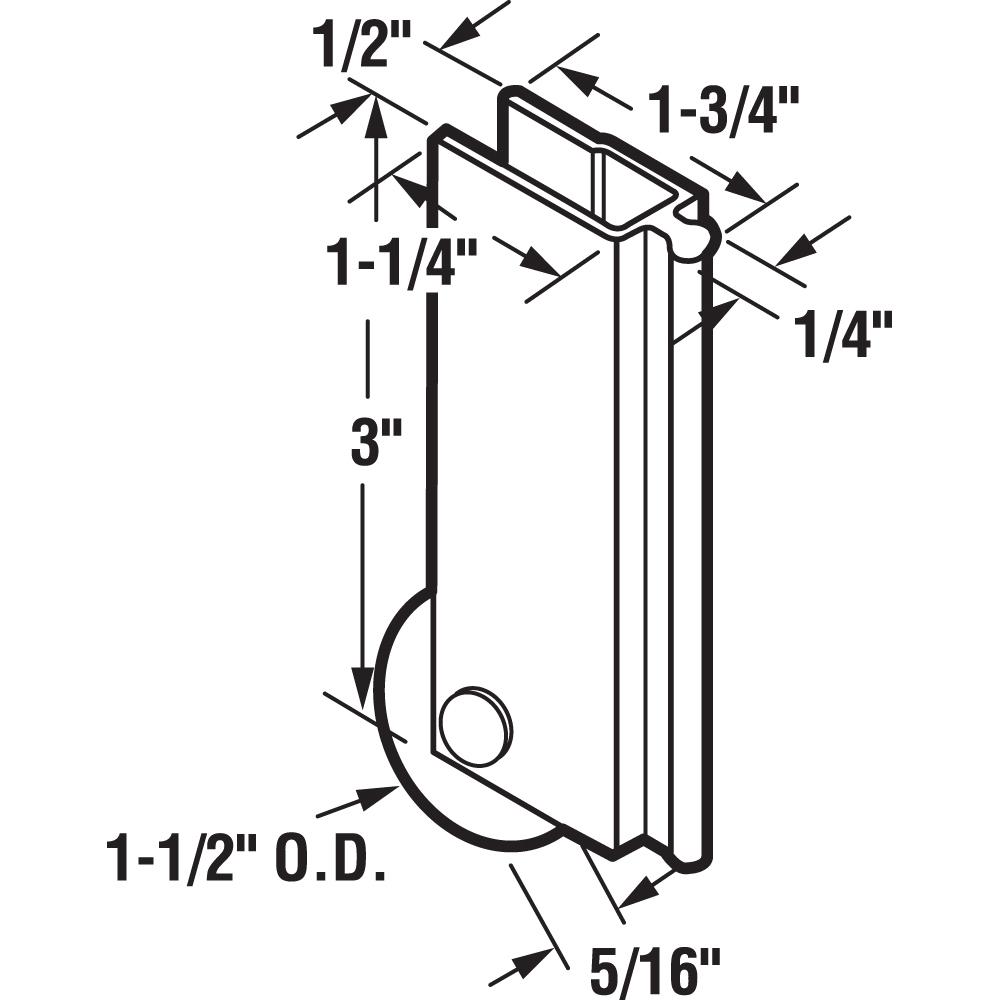 Ball Bearings 1-1//2 in. Prime-Line N 6599 Mirror Door Roller Assembly Plastic Wheel Concave Prime-Line Products