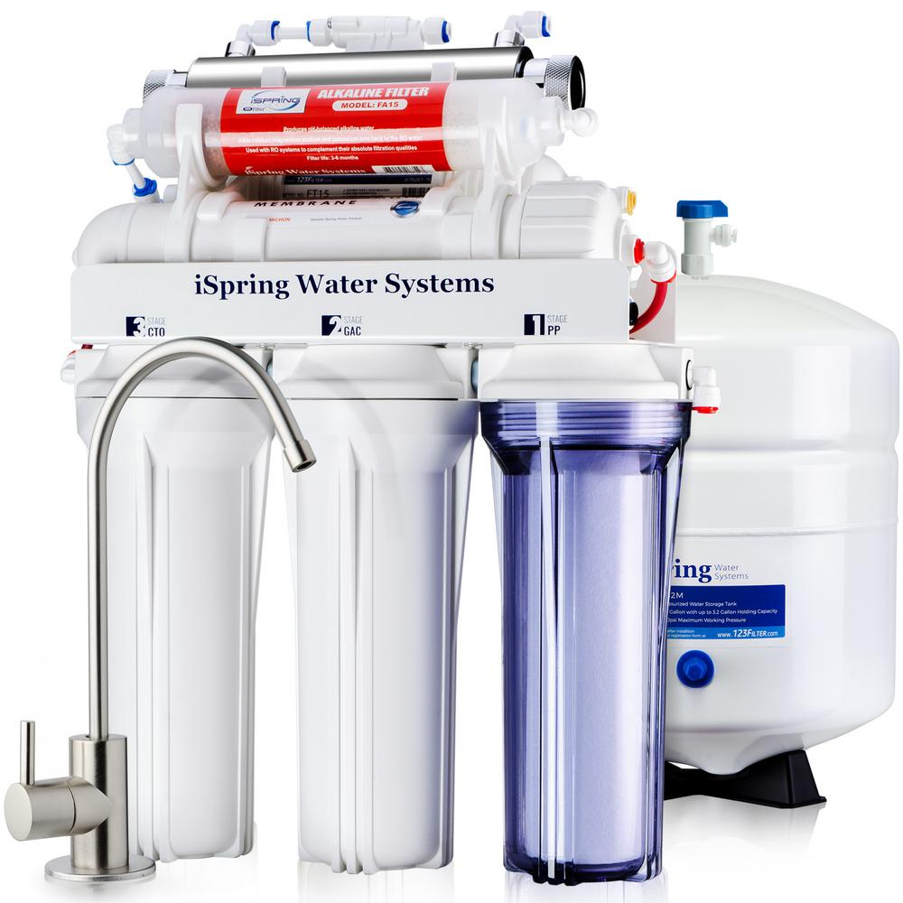 Ispring 7 Stage Under Sink Reverse Osmosis Ro Drinking Water Filtration System With Alkaline Filter And Uv 75gpd Rcc7ak The Home Depot - Best Under Sink Water Filtration System Uk Ispring 7 Stage Under Sink Reverse Osmosis Ro Drinking Water Filtration System With Alkaline Filter And Uv 75gpd Rcc7ak The Home Depot - Best Under Sink Water Filtration System Uk