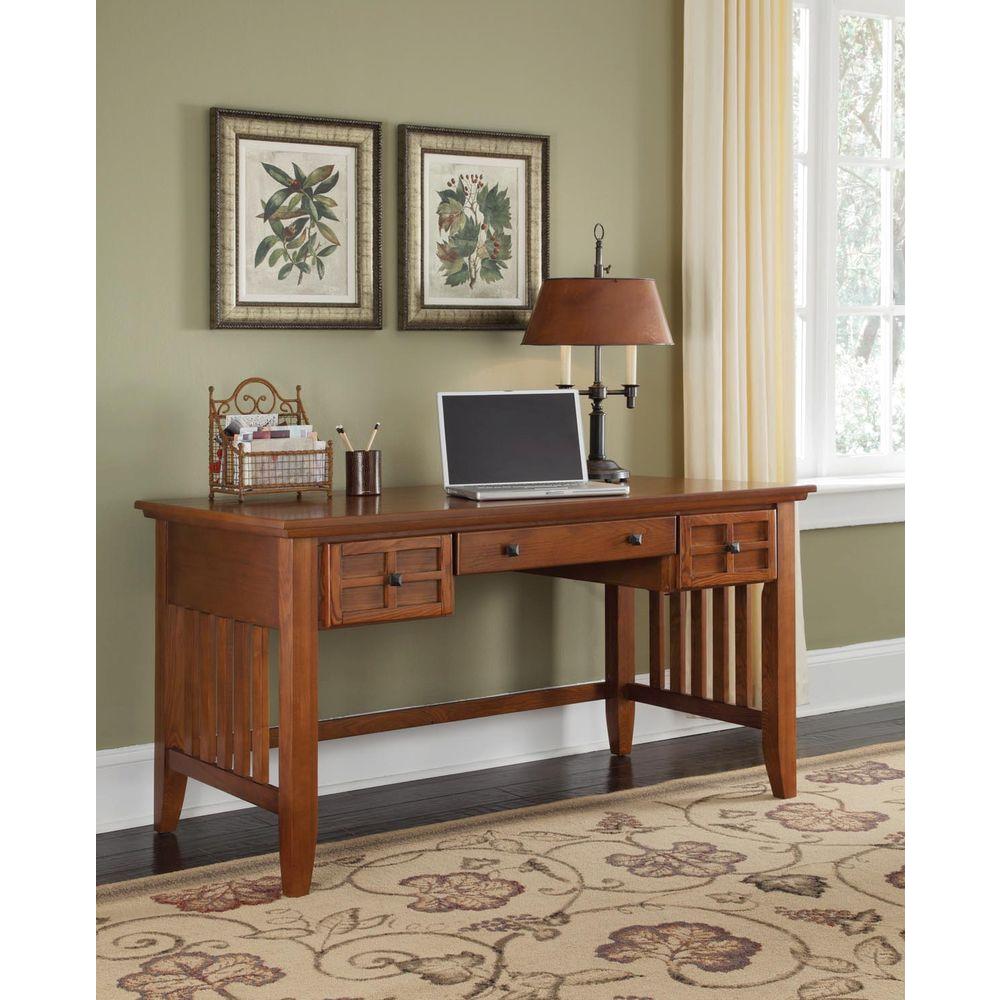 Homestyles Arts And Crafts Cottage Oak Desk 5180 15 The Home Depot