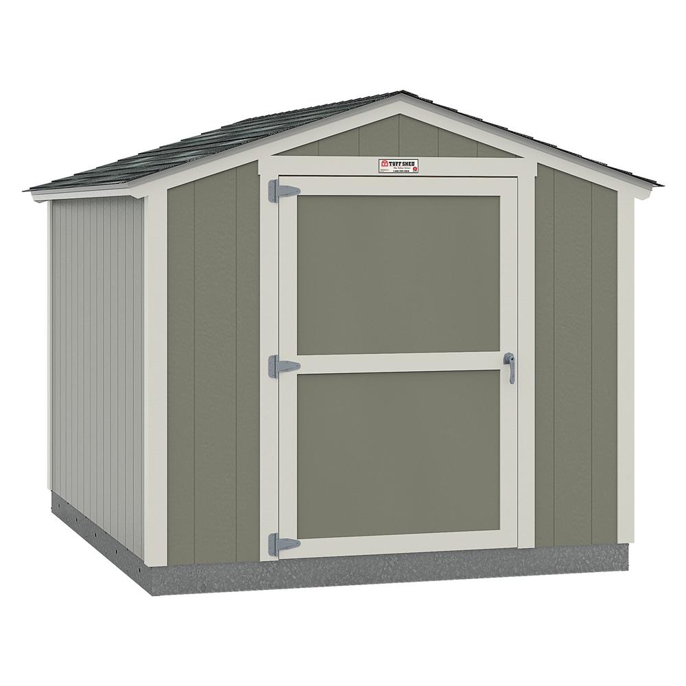 Installed The Tahoe Series Standard Ranch 8 ft. x 10 ft. x 7 ft. 10 in. Painted Wood Storage Building Shed
