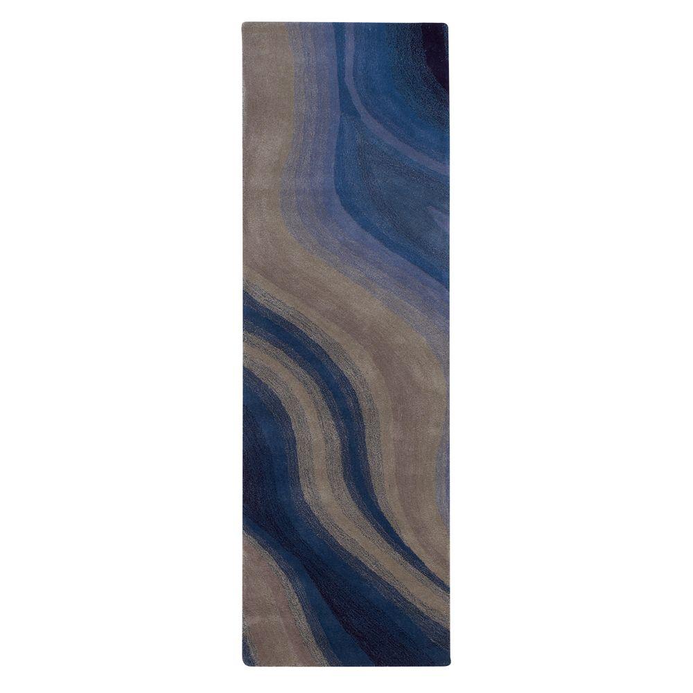 Home Decorators Collection Rush Blue 2 ft. 6 in. x 8 ft. Rug Runner