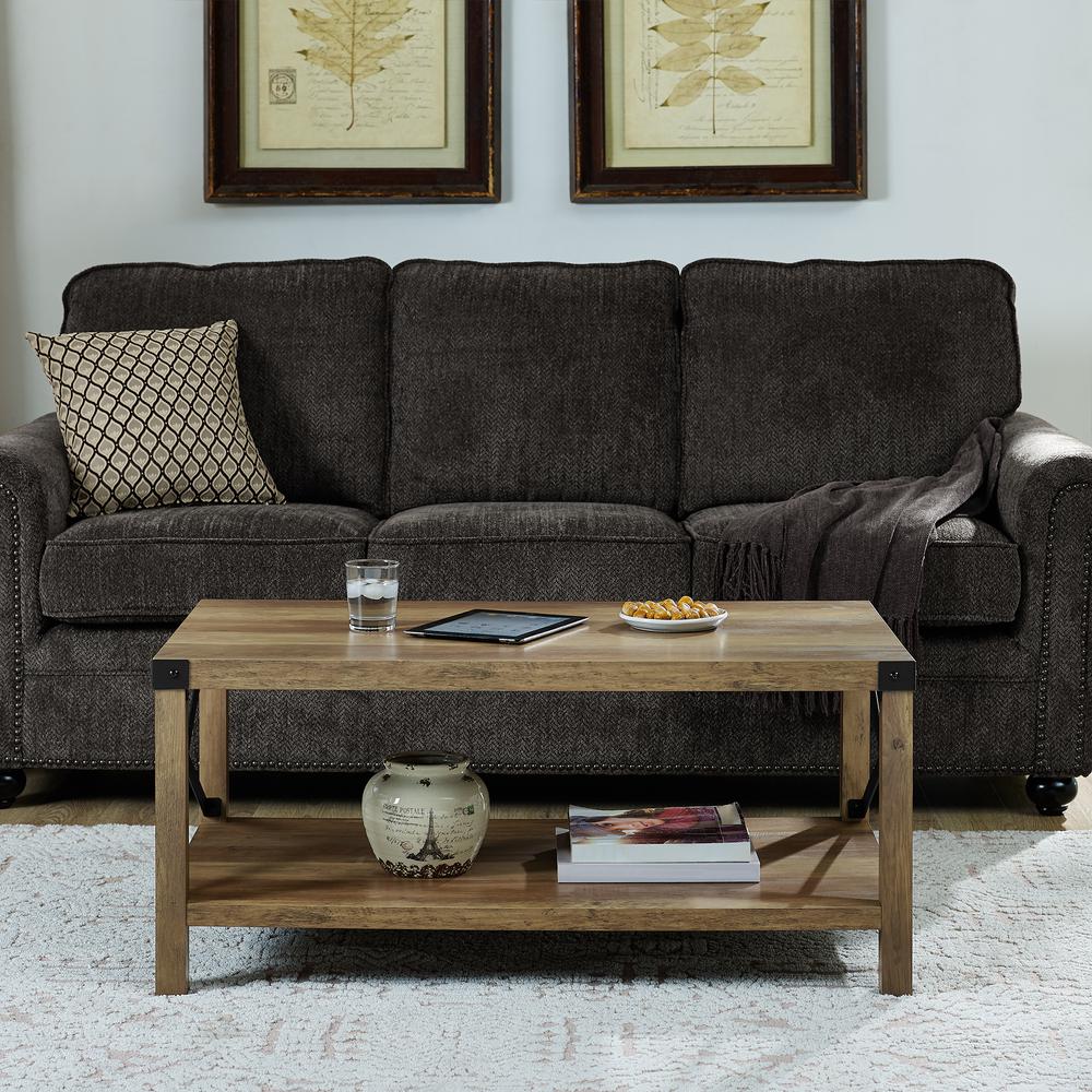 Walker Edison Furniture Company 40 In Rustic Oak And Black Walker Edison Furniture Company 40 In Rustic Oak And Black Urban Metal X