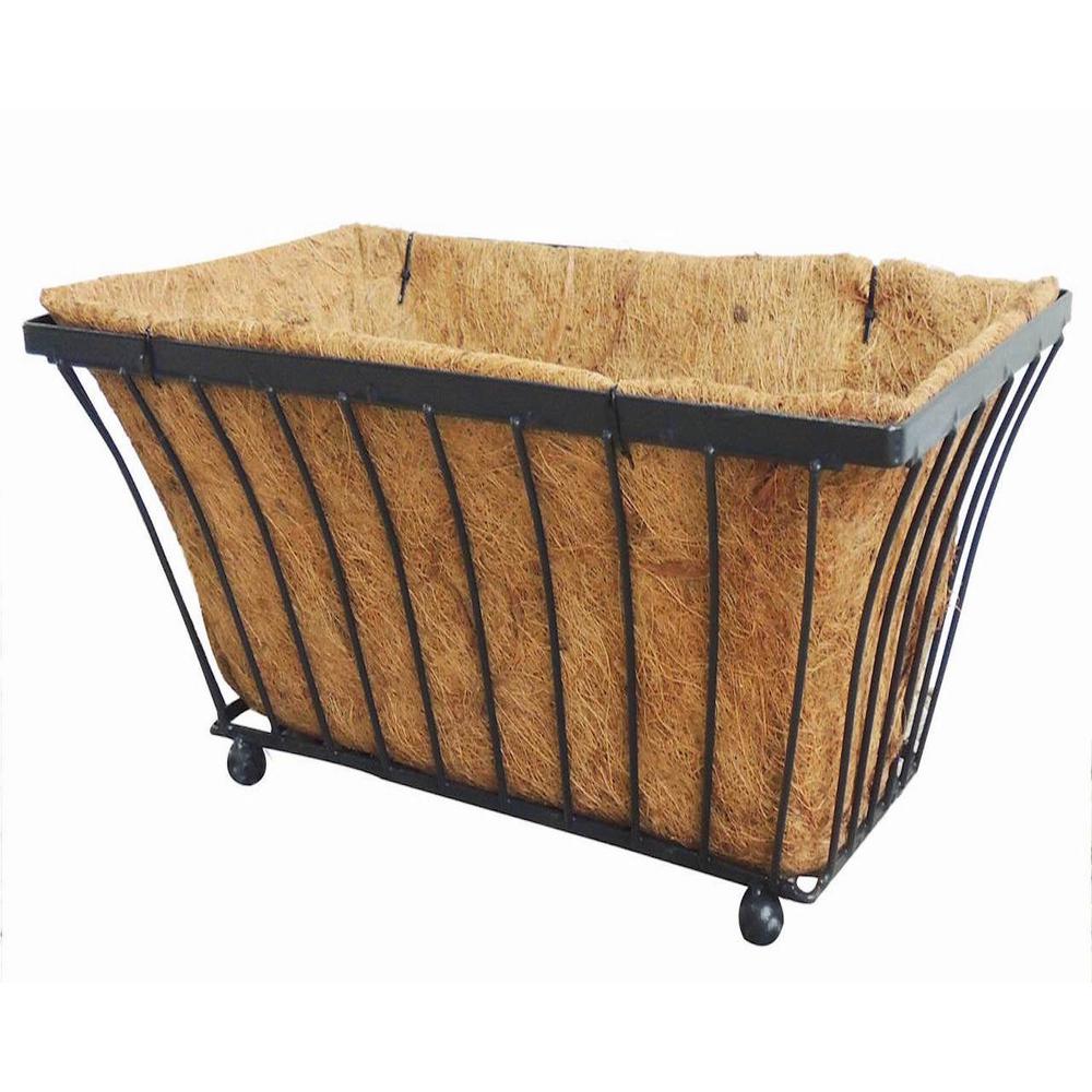 Arcadia Garden Products Solstice 22 inch Rectangular Black Metal Coconut Planter by Arcadia Garden Products