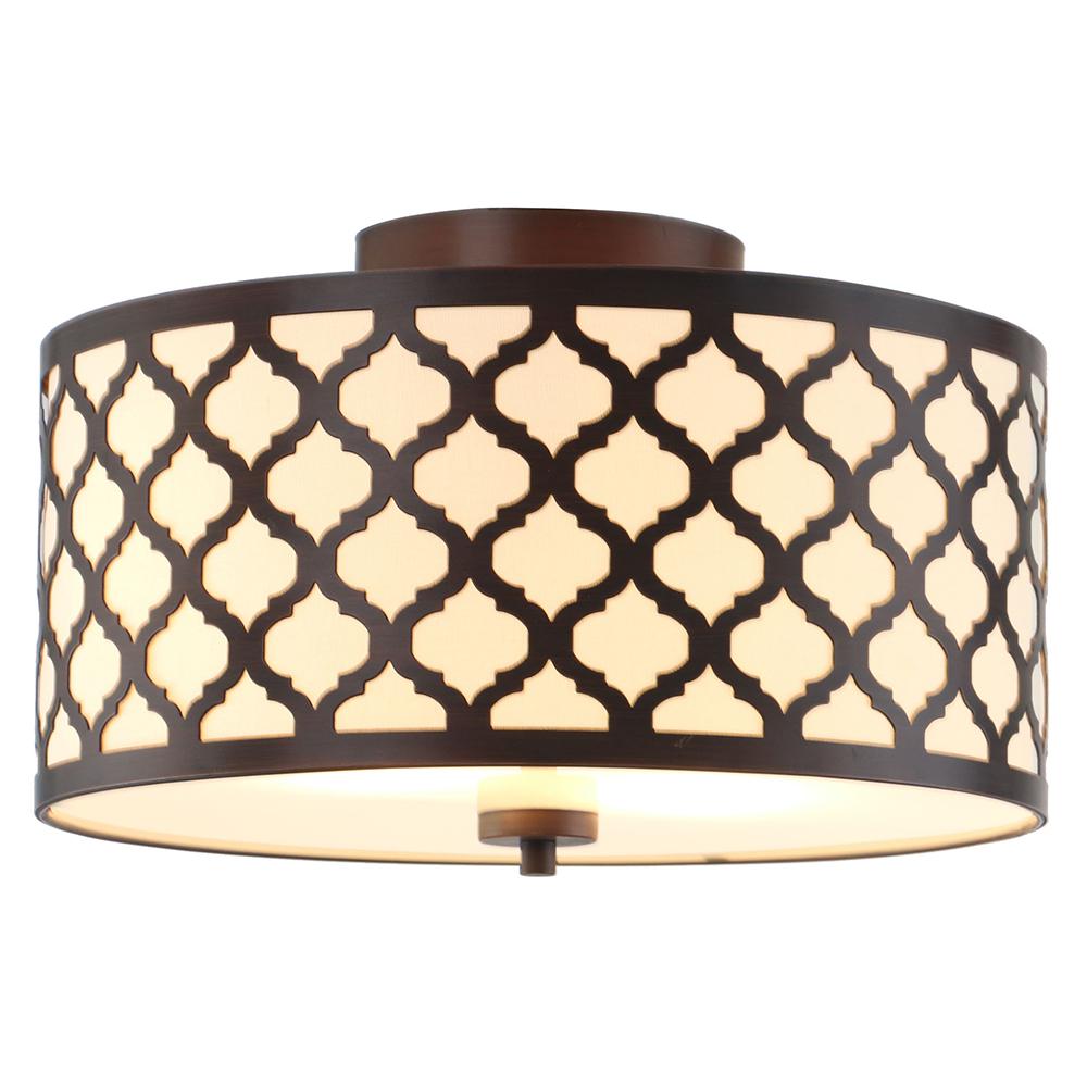 Hampton Bay Edgemoor 13 In 2 Light Oil Rubbed Bronze Semi Flush Mount With Fabric And Laser Cut Drum Shade 15155 The Home Depot - Ceiling Light Shade Cap Nut Hampton Bay Edgemoor 13 In 2 Light Oil Rubbed Bronze Semi Flush Mount With Fabric And Laser Cut Drum Shade 15155 The Home Depot - Ceiling Light Shade Cap Nut