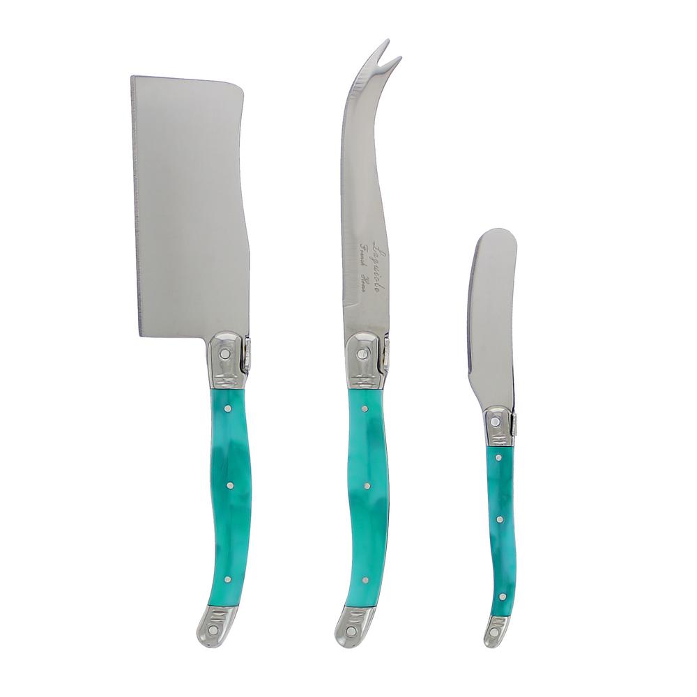 knife steel stainless piece laguiole turquoise nutri blade french steak grade cheese faux