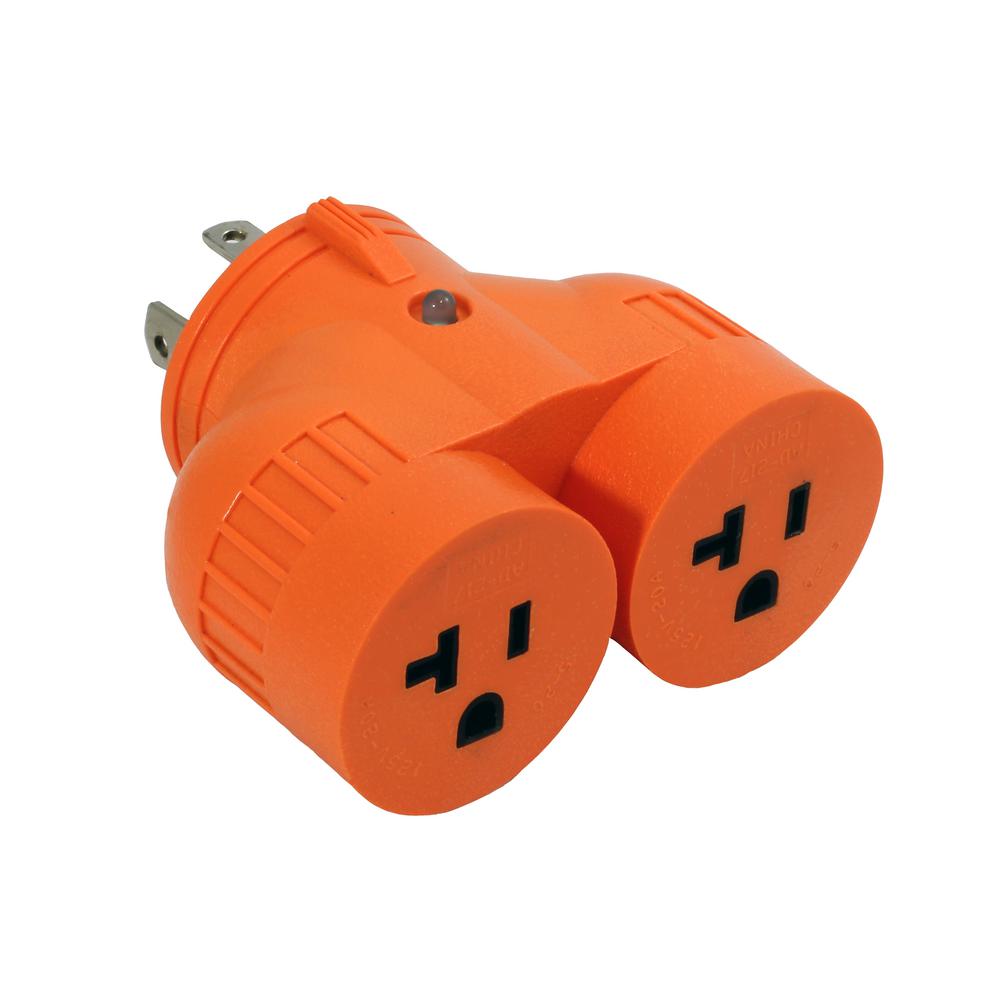 Generator 1-Volt to 2-Volt Outlet Adapter L14-30P 30 Amp 4-Prong Loking Plug to...