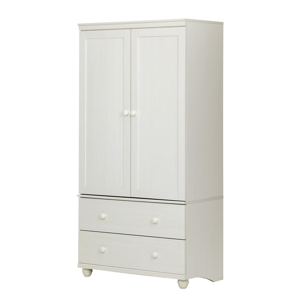 White Armoires Wardrobes Bedroom Furniture The Home Depot