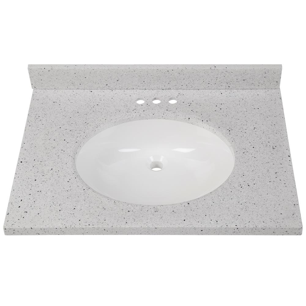 Swan Ellipse 43 in W x 22  in D Solid Surface Vanity Top 