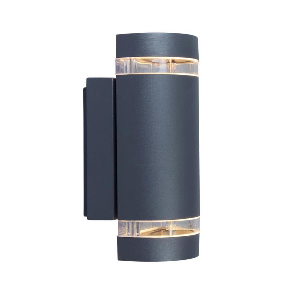Gray Outdoor Wall Lighting The Home Depot Dark Gray Led Outdoor Wall Mount Sconce