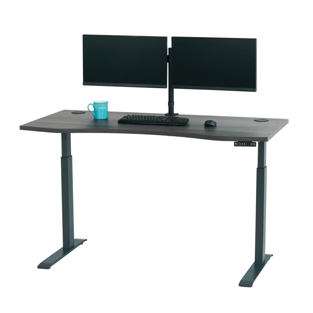 Motion Wise 60 in. Rectangular Gray Standing Desk with Adjustable