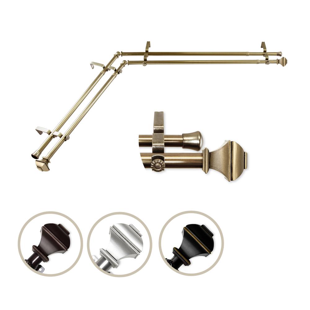 48 In 84 In Adjustable 3 4 In Double Corner Window Curtain