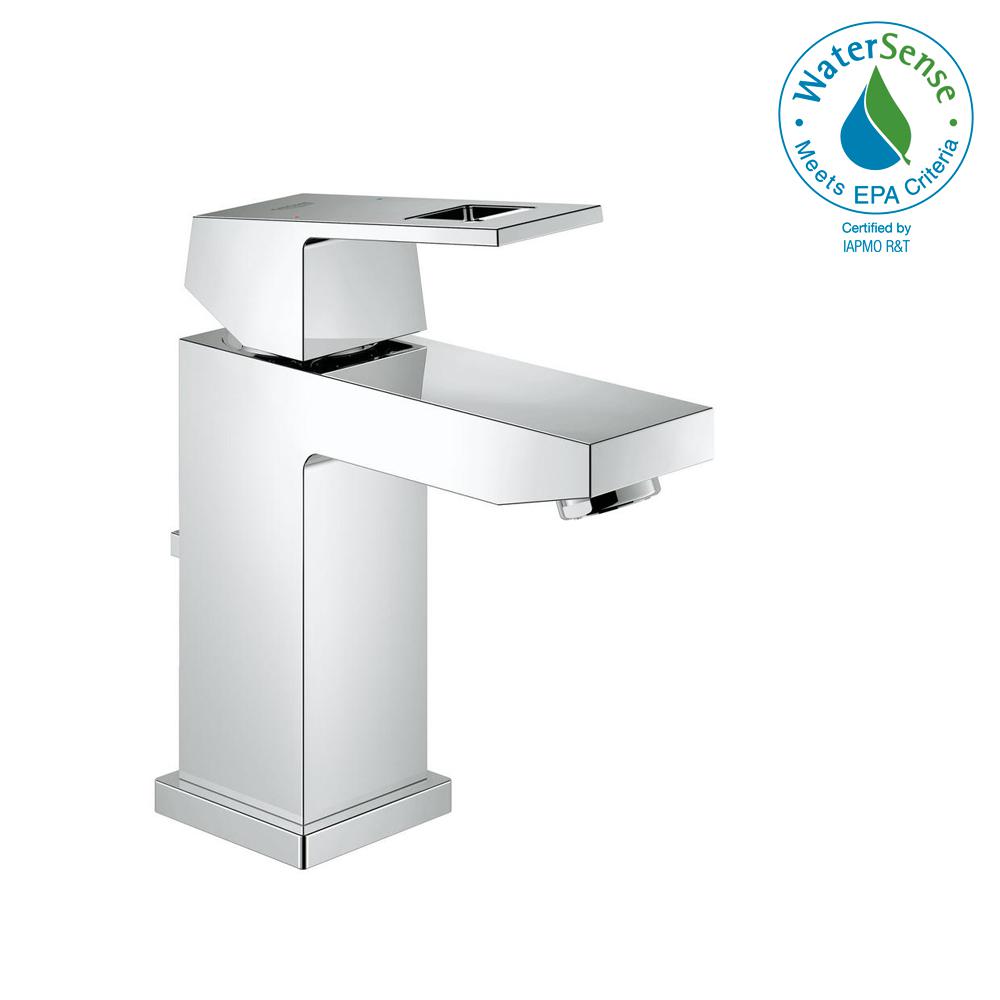 Grohe Eurocube Single Hole Handle Bathroom Faucet In Starlight Chrome