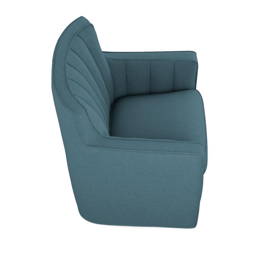 Handy Living Zahara Blue Linen Swivel Arm Chair 340CLIN55252 The