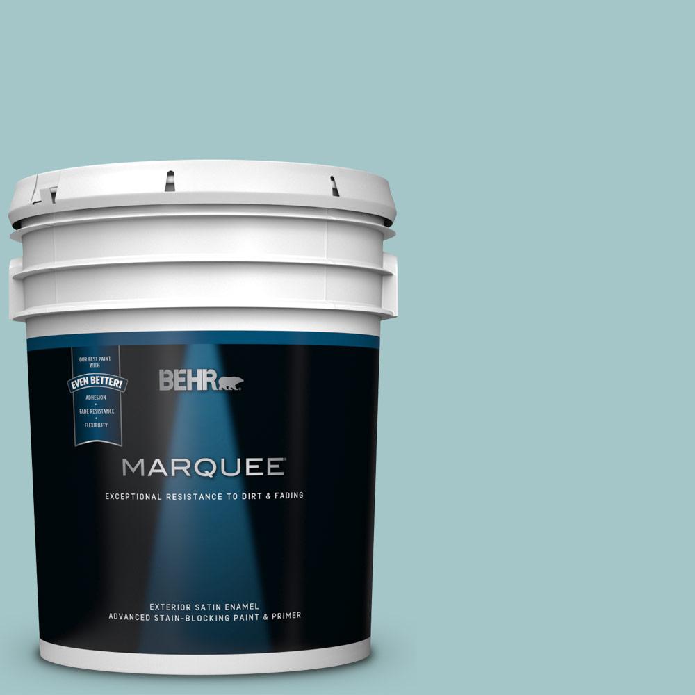 Behr Marquee 5 Gal Ppu13 10 Ocean Boulevard Flat Exterior Paint And Primer In One 445005 The Home Depot