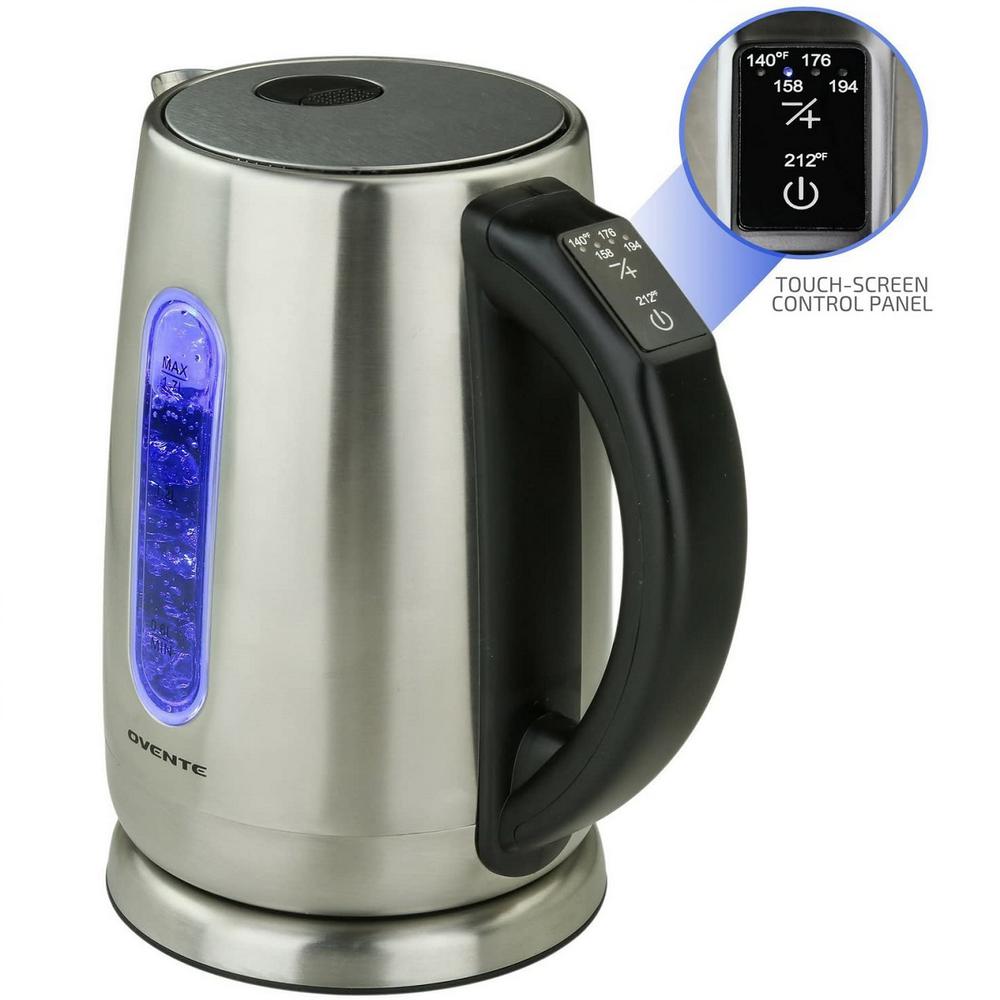 Ovente 7.1-Cup Stainless Steel Electric Kettle with Touch Screen