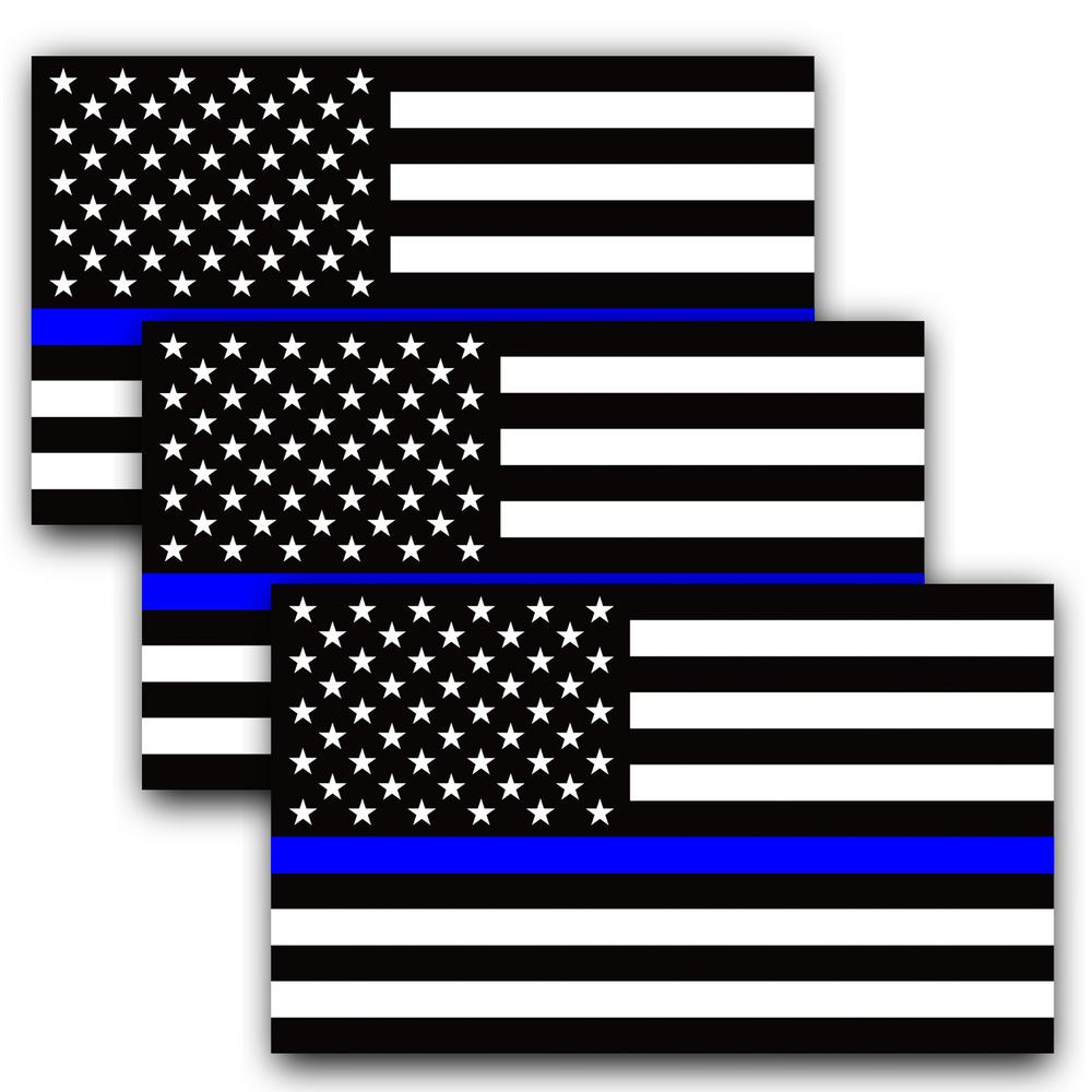 5 PCS Police Officer Thin Blue Line American Flag Decal Stickers Graphic