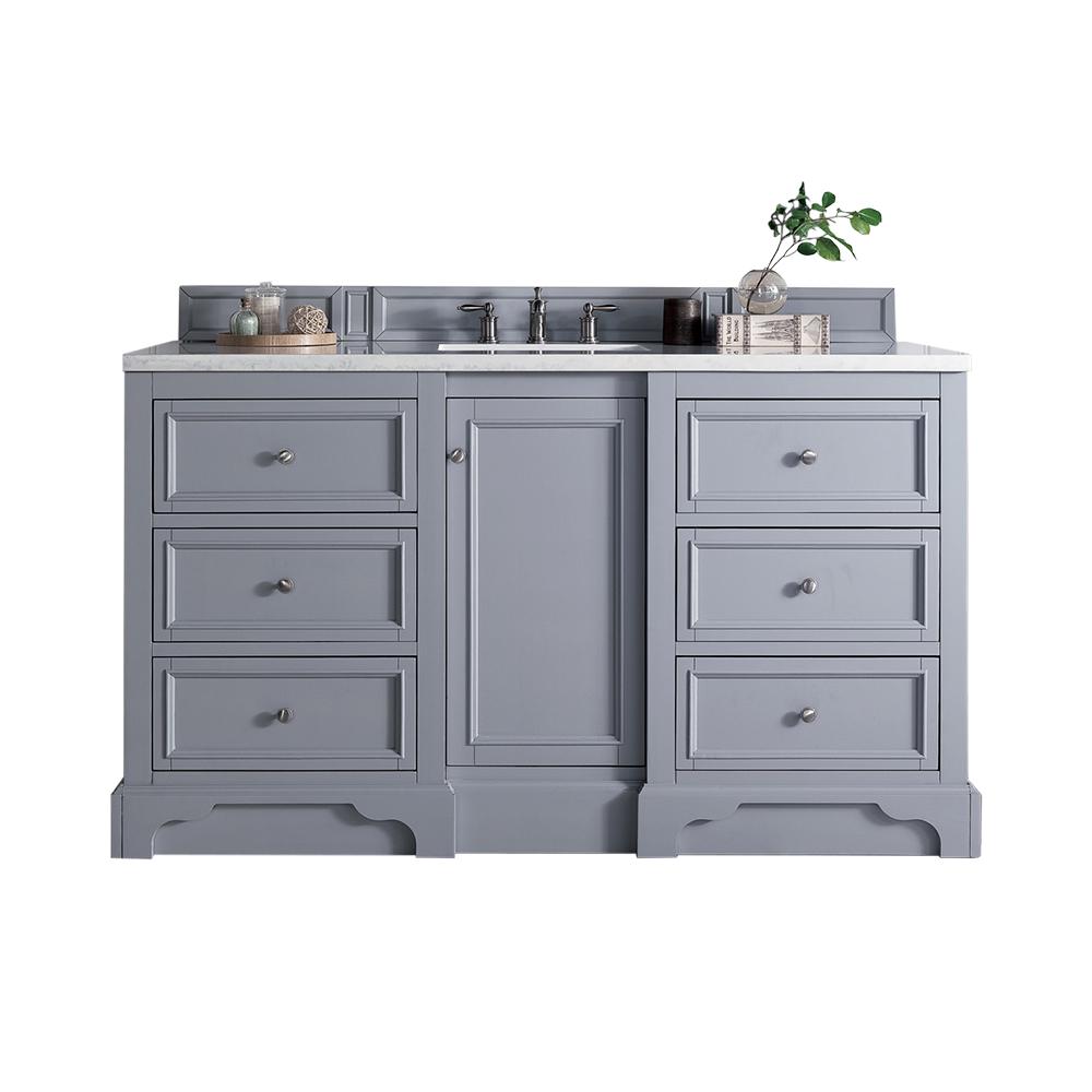 James Martin Signature Vanities Bathroom Bath The W Single Vanity In Silver Gray With Soild Surface Top