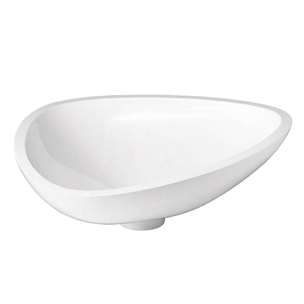 Kraus Elavo Small Round Ceramic Vessel Bathroom Sink In White With