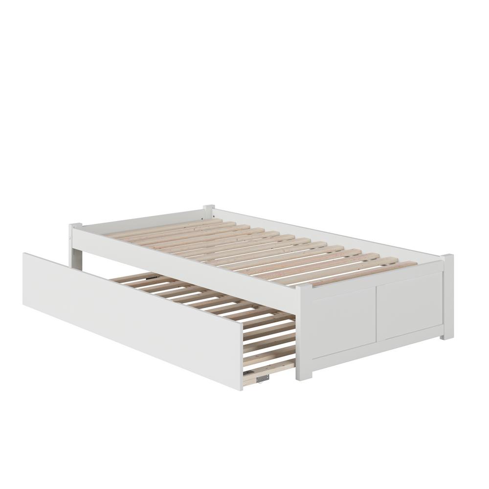 Atlantic Furniture Concord White Twin Platform Bed with Flat Panel 