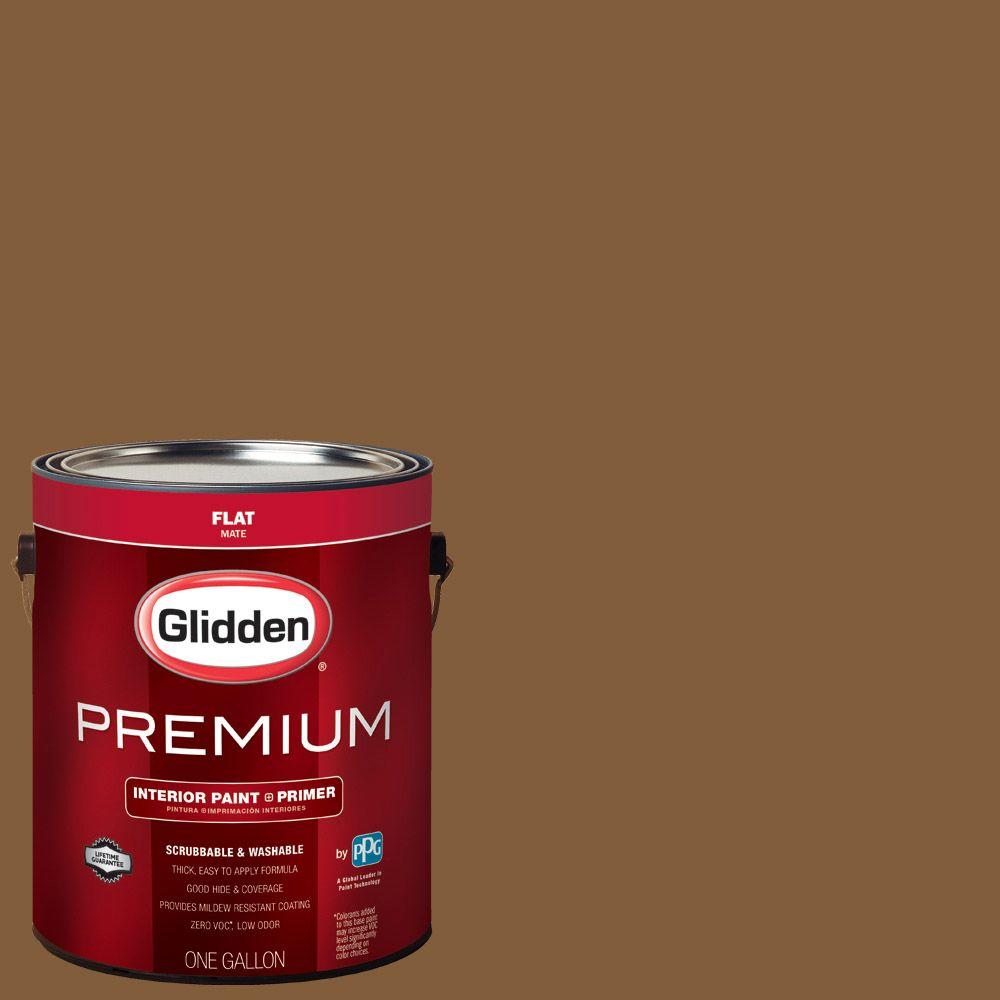Glidden Premium 1 Gal Hdgo65 Warm E Brown Flat Interior Paint Hdgo65 Warm E Brown Flat Interior Paint With Primer
