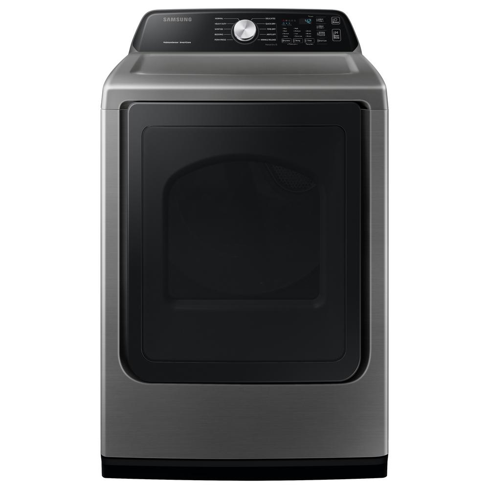 Samsung – 7.4 Cu. Ft. Electric Dryer with 10 Cycles and Sensor Dry – Platinum
