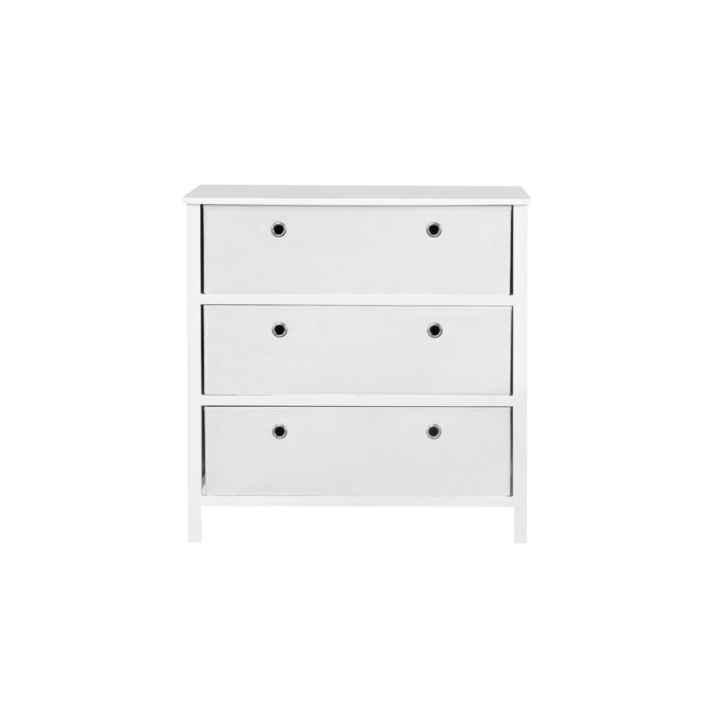 Achim Ez Home Solutions White 3 Drawer Foldable Single Dresser