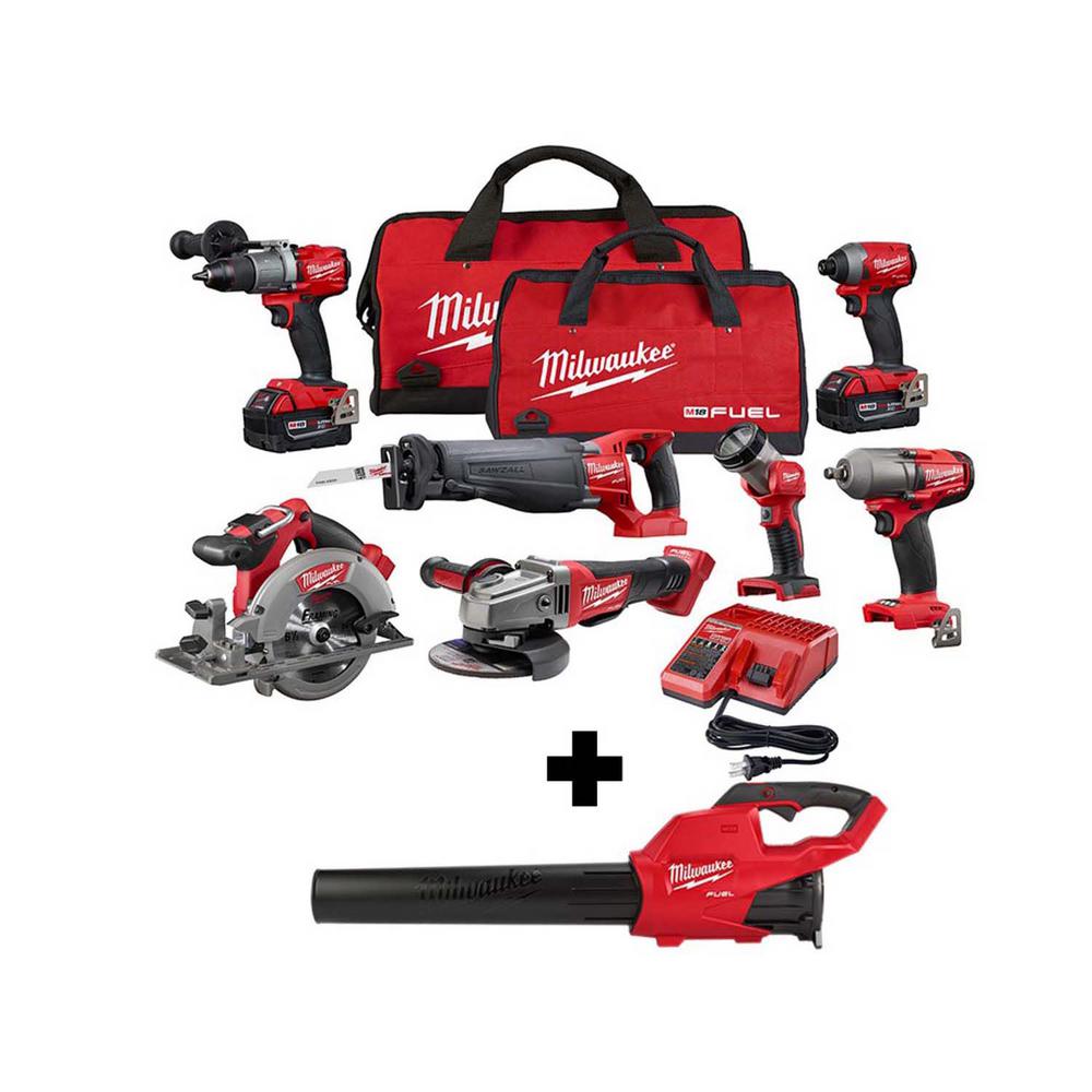 Milwaukee M18 FUEL 18-Volt Lithium-Ion Brushless Cordless Combo Kit (7 ...