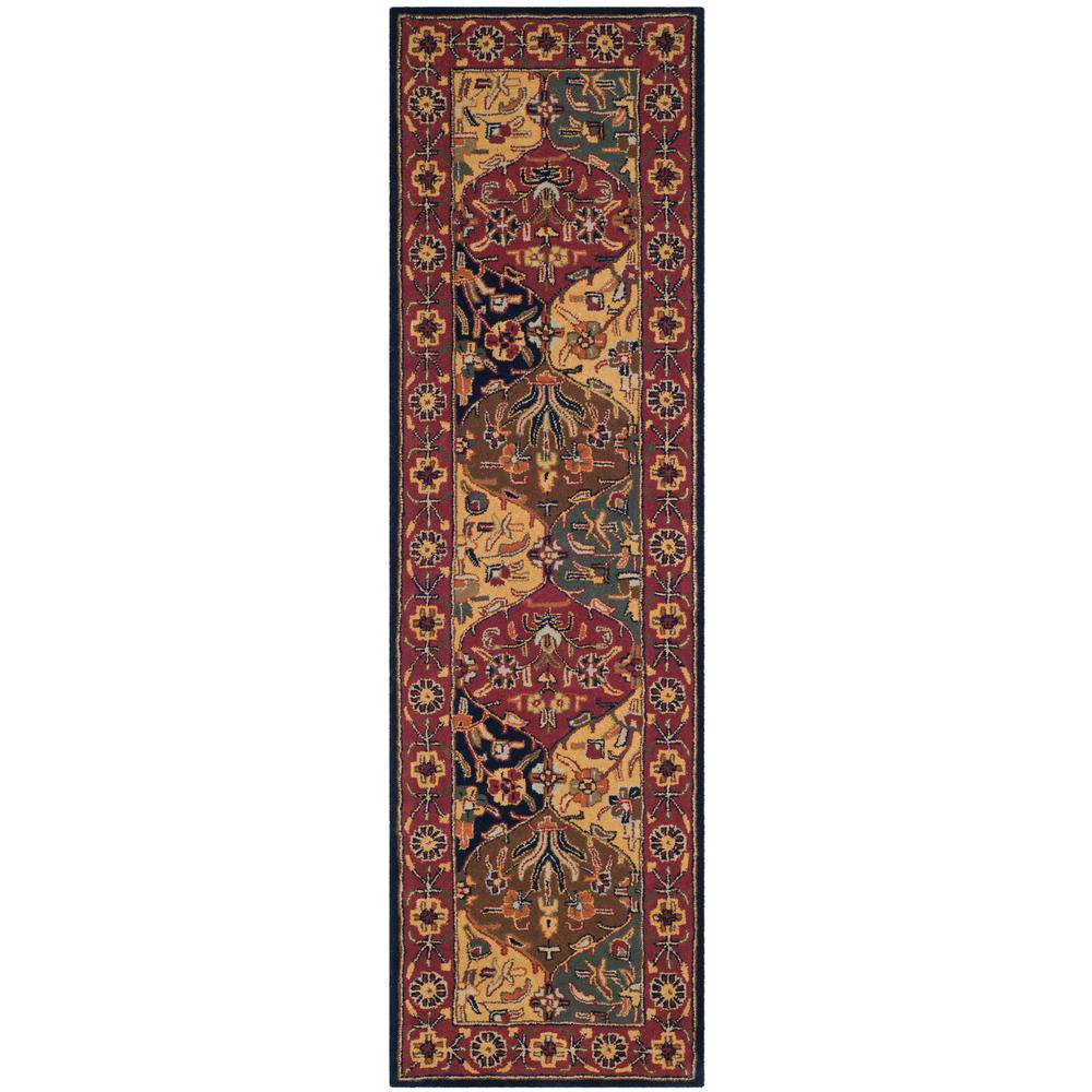 Safavieh Heritage Multi Navy 2 Ft X 14 Runner Rug Hg510a 214 Safavieh Heritage Multi Navy 2 Ft X 14 Runner Rug