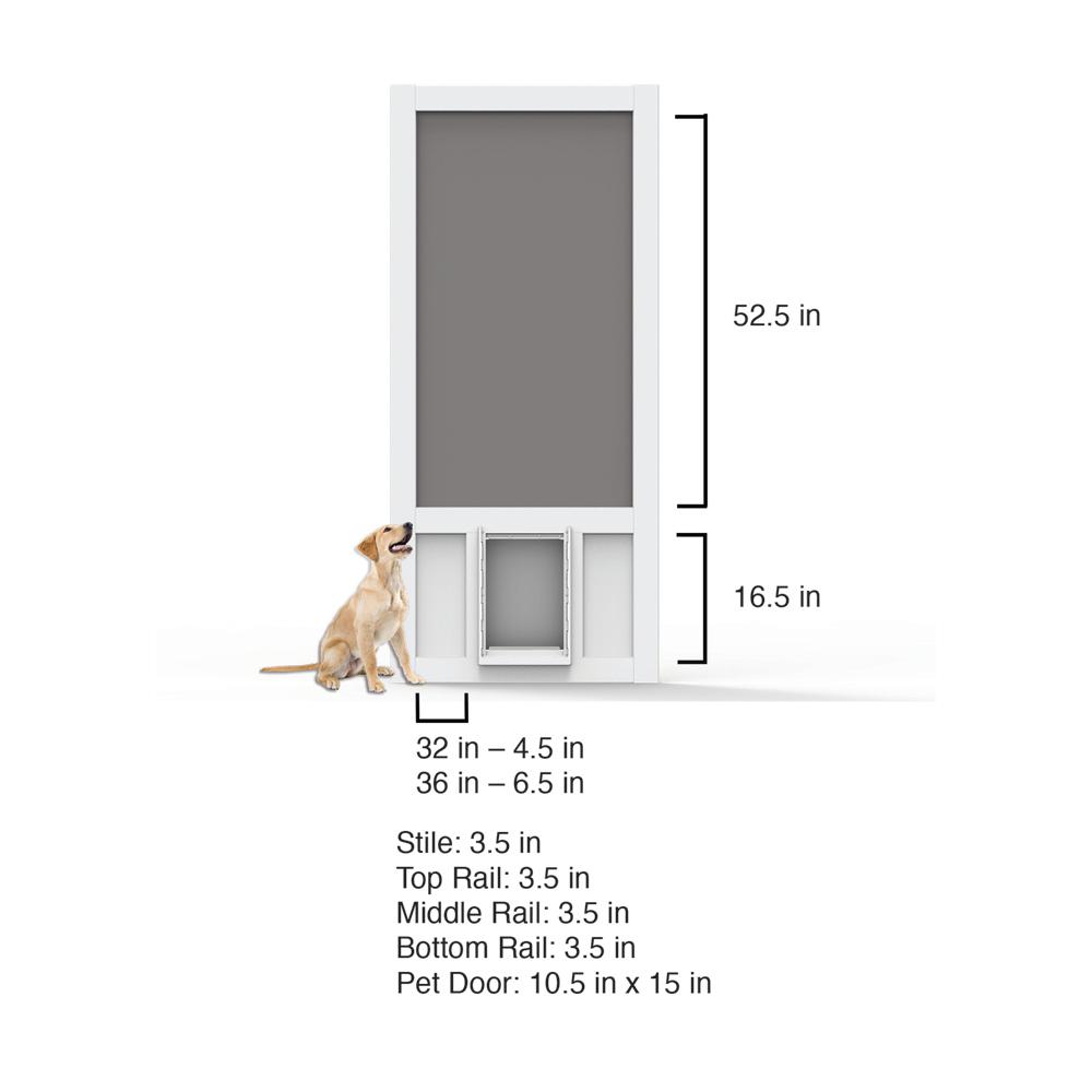Screen Tight 36 In X 80 In Chesapeake Series Reversible Solid Vinyl Screen Door With Extra Large Pet Flap Cpk36xl The Home Depot