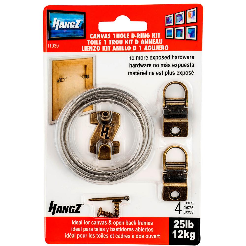 Small Picture D Rings Brass Finish Canvas Picture Frame Strong Hanging Screws
