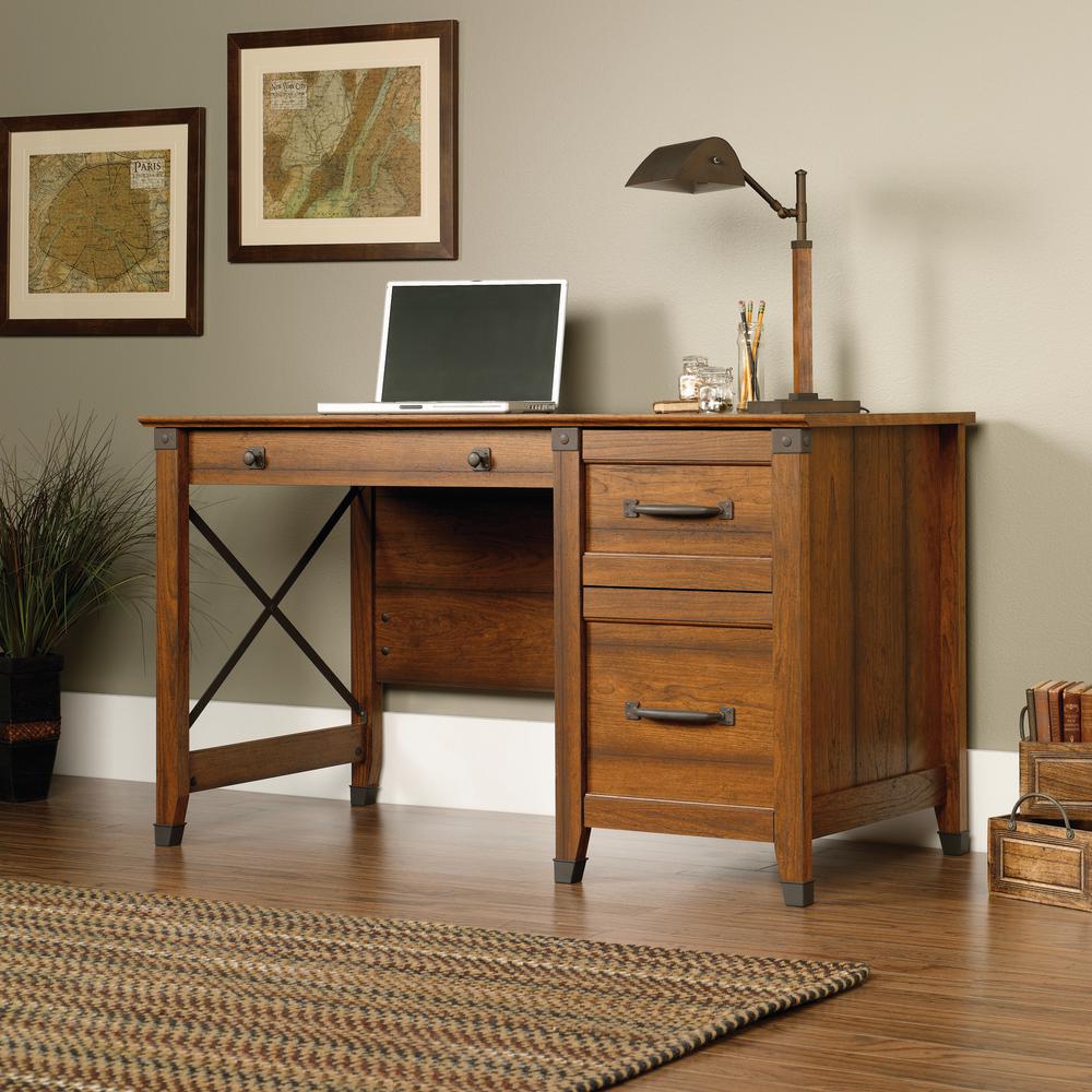 Sauder Carson Forge Washington Cherry Desk 412920 The Home Depot
