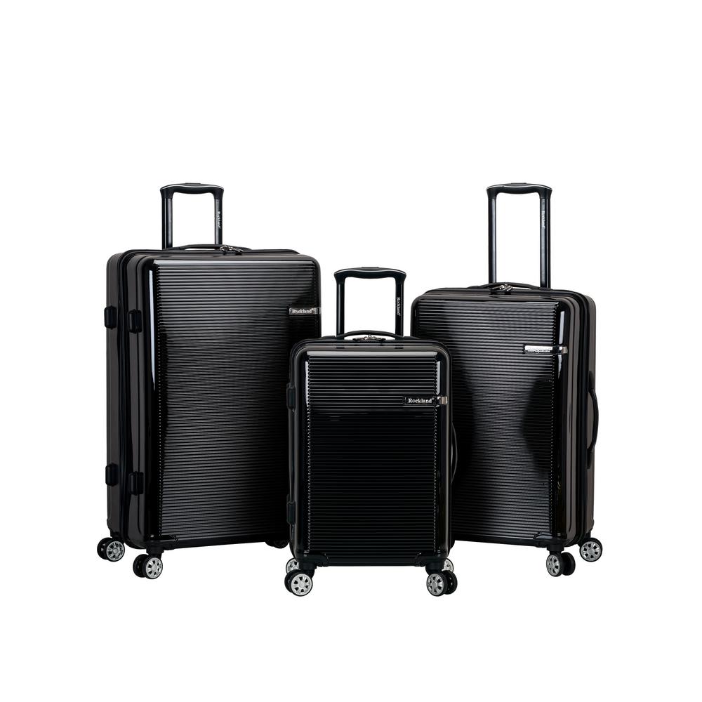 Rockland Polycarbonate Luggage Set (3-Piece), Black was $480.0 now $144.0 (70.0% off)