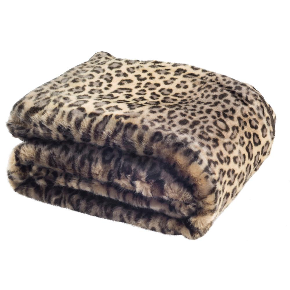 Safavieh Faux 60 In X 72 In Black Leopard Throw Thr722a 6072 The Home Depot