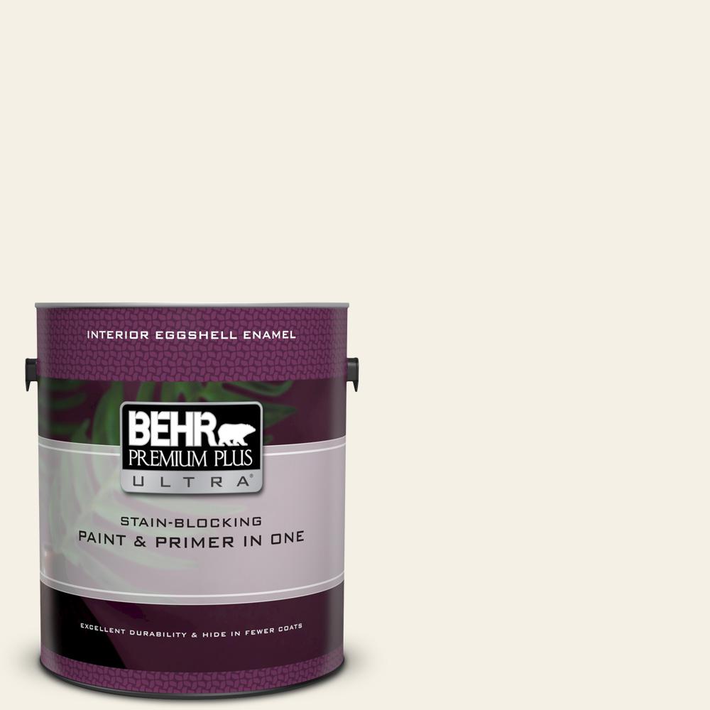 Behr Premium Plus Ultra 1 Gal Bwc 01 Simply White Eggshell Enamel Bwc 01 Simply White Eggshell Enamel Interior Paint And Primer In One