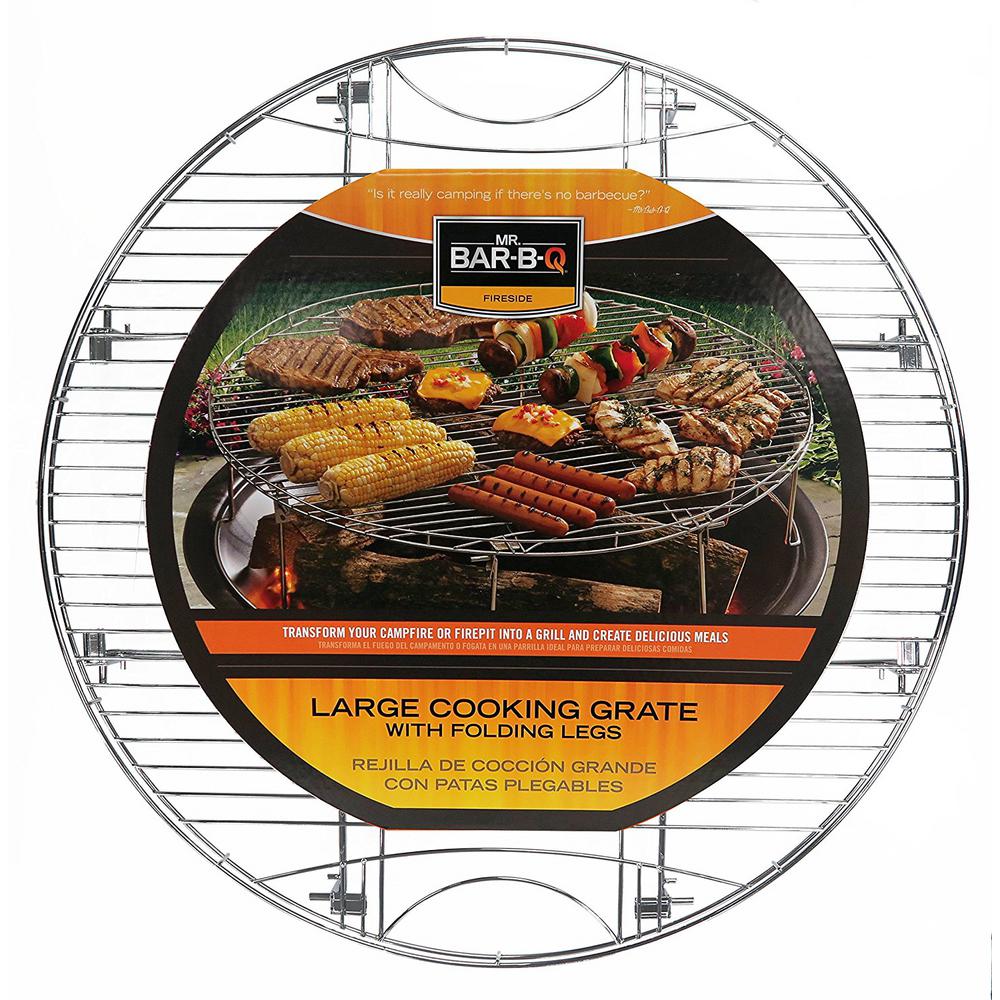 Mr Bar B Q Round Large Metal Cooking Grate With Folding Legs