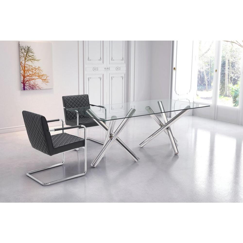 Quilt White Leatherette Dining Chair Quilt White Leatherette Dining Chair