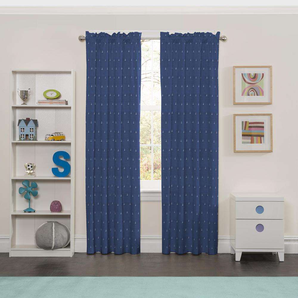 Eclipse Set Sail Blackout Window Curtain Panel In Denim 42 In W