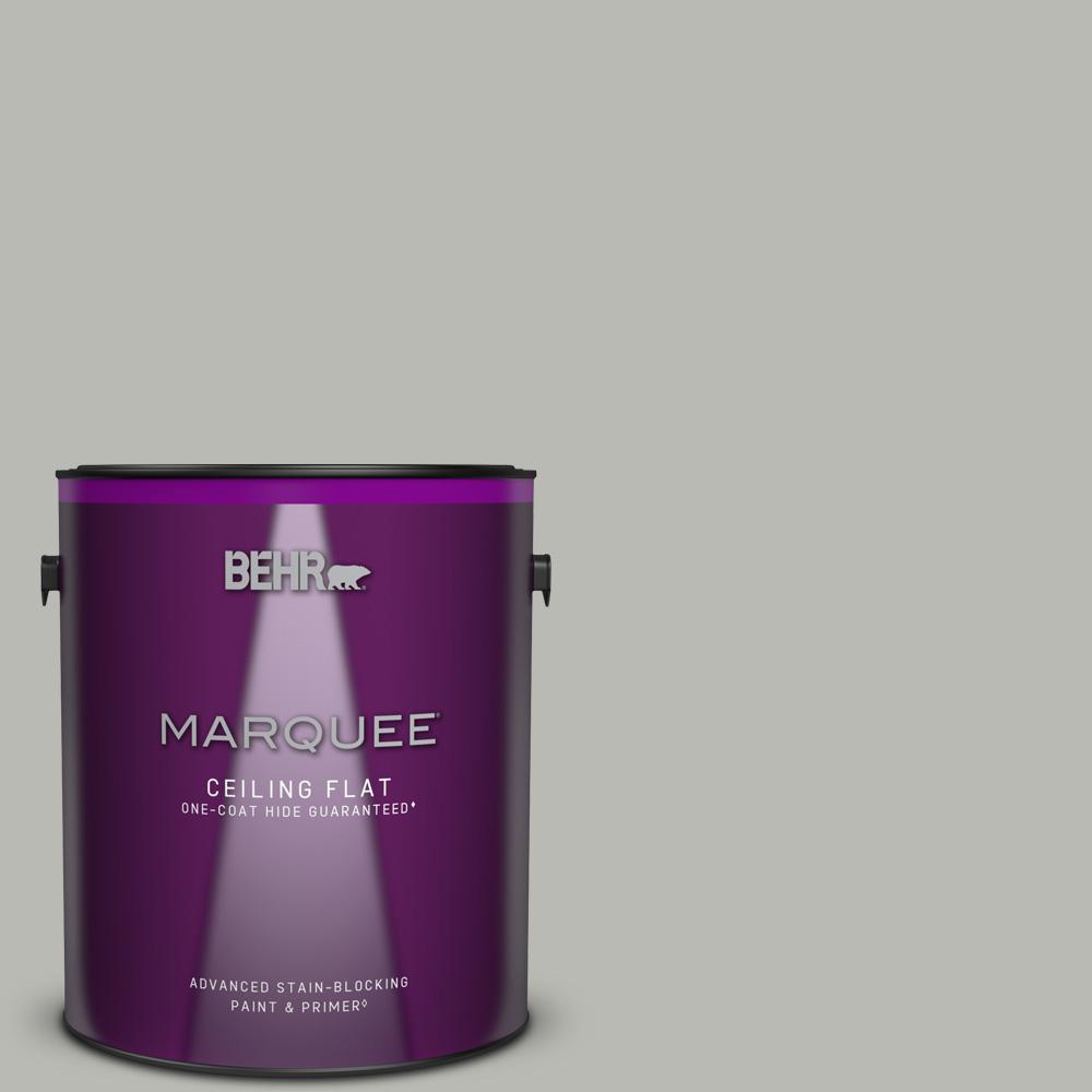 BEHR MARQUEE 1 gal. PPU1811 Classic Silver OneCoat Hide Ceiling Flat Interior Paint and