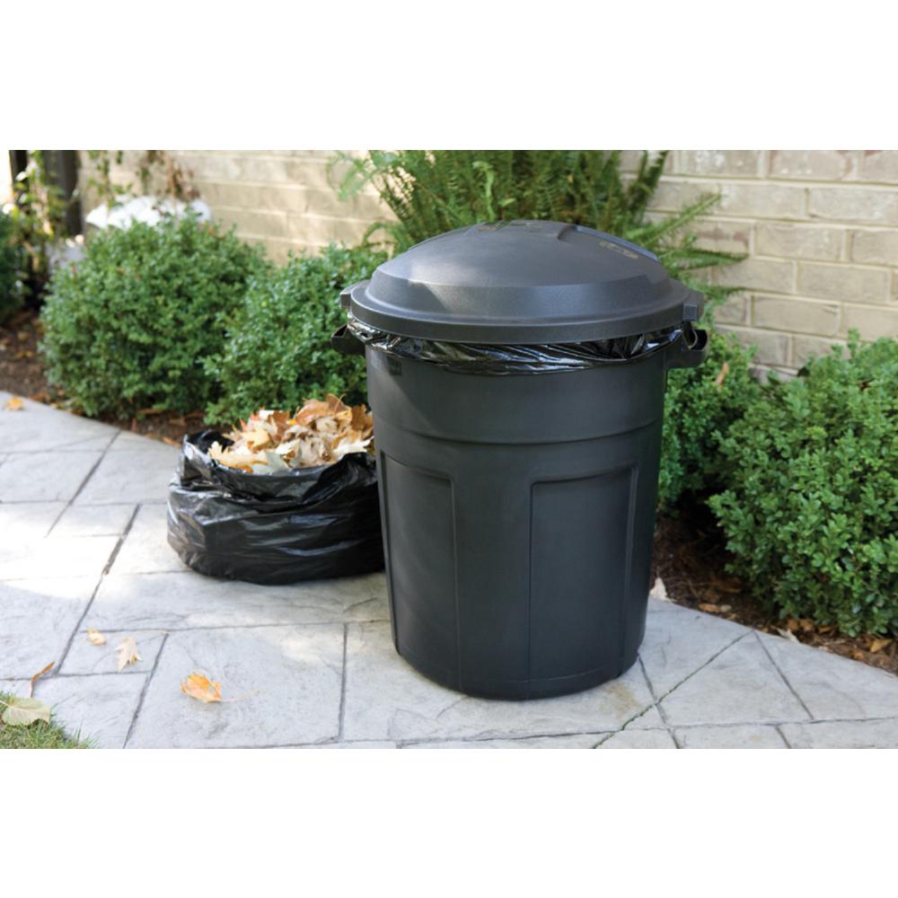Trash Can Lid 20 Gal Round Outdoor Yard Waste Recycle Bin Heavy Duty