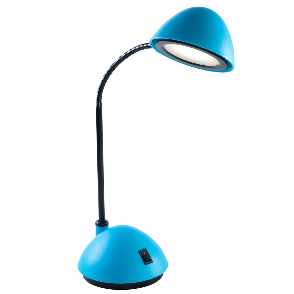 Lavish Home 21 In Blue Modern Led Gooseneck Desk Lamp W020113