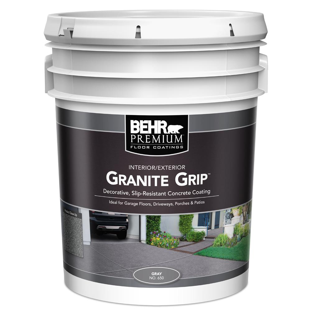 Behr Paint The Home Depot Gray Granite Grip Interior Exterior Concrete Paint