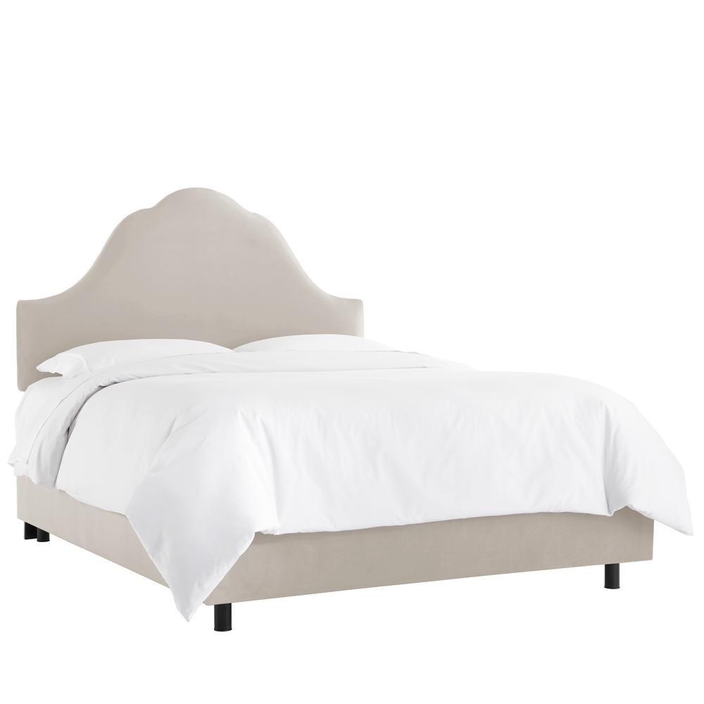 Velvet Light Grey California King Arched Bed 584bedvlvlghgr The Velvet Light Grey California King Arched Bed