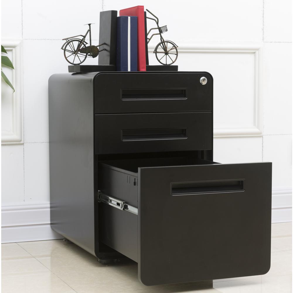 Including Two Keys Load Capacity Up To 330 Lbs Letter Size Legal Size And A4 Hanging Fle Folders Mobile File Cabinet With 3 Drawer And Lock Office Products File Cabinets