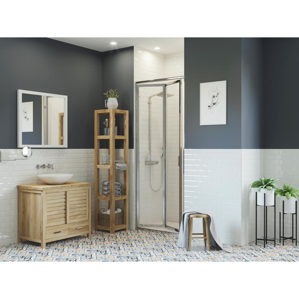 Coastal Shower Doors Paragon Series 36 In X 66 Framed Bi Fold Double Hinged Door Chrome And Clear Glass