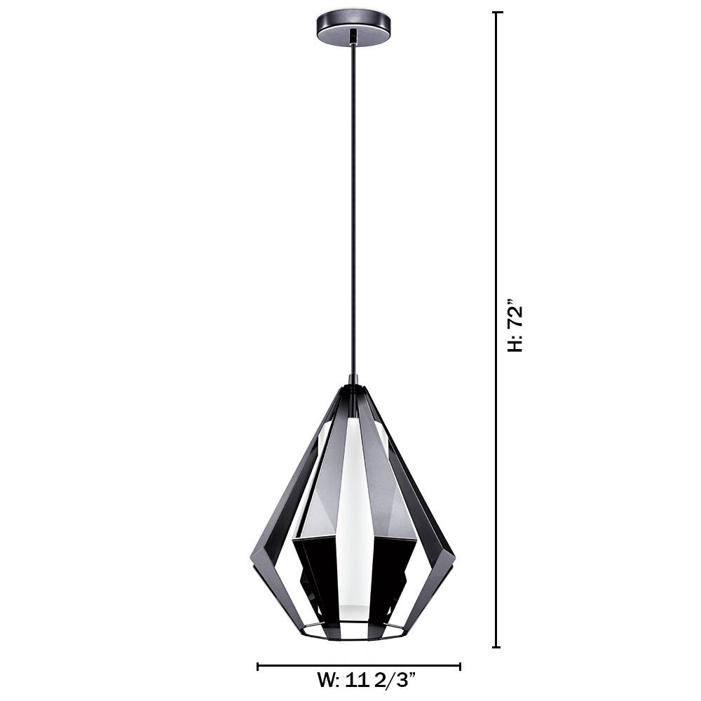 Eglo Taroca 1 Light Black Chrome Pendant 200752a The Home Depot