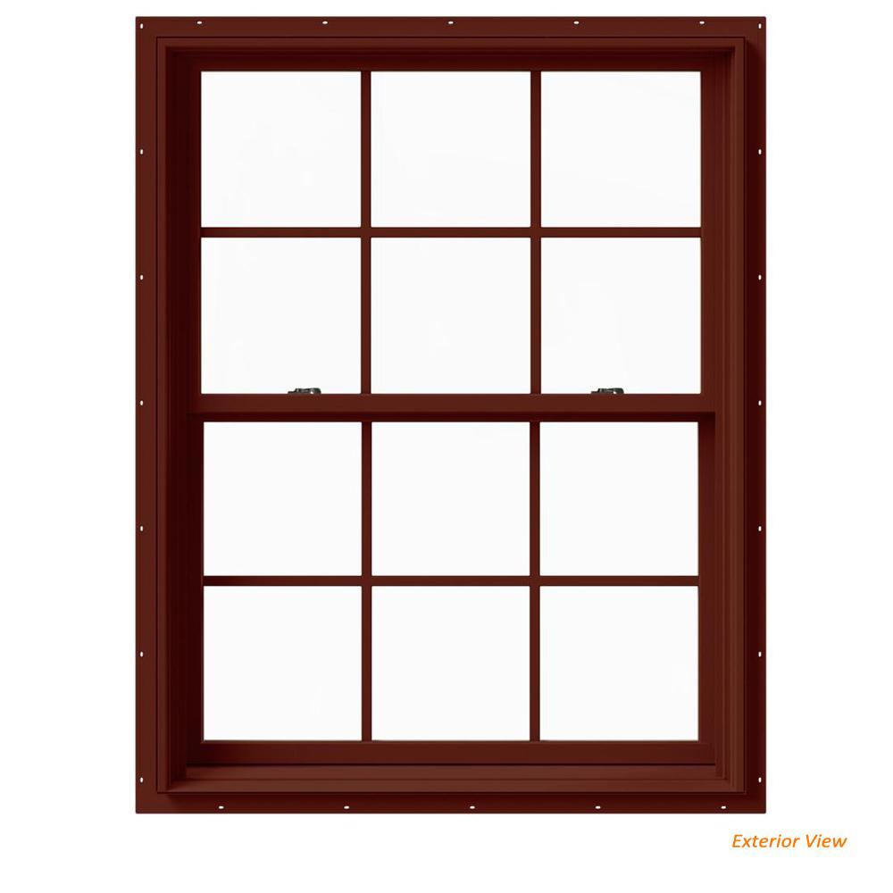 Jeld Wen 37 375 In X 48 W 2500 Series Red Painted Clad Wood Jeld Wen 37 375 In X 48 W 2500 Series Red Painted